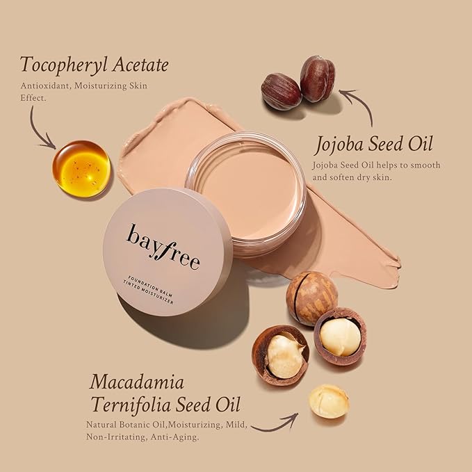 Foundation Balm, Matte Full Coverage Cream Foundation, Mature Skin Foundation, Creamy, Waterproof, Lightweight Face Makeup, 0.99 oz (BUFF BEIGE)