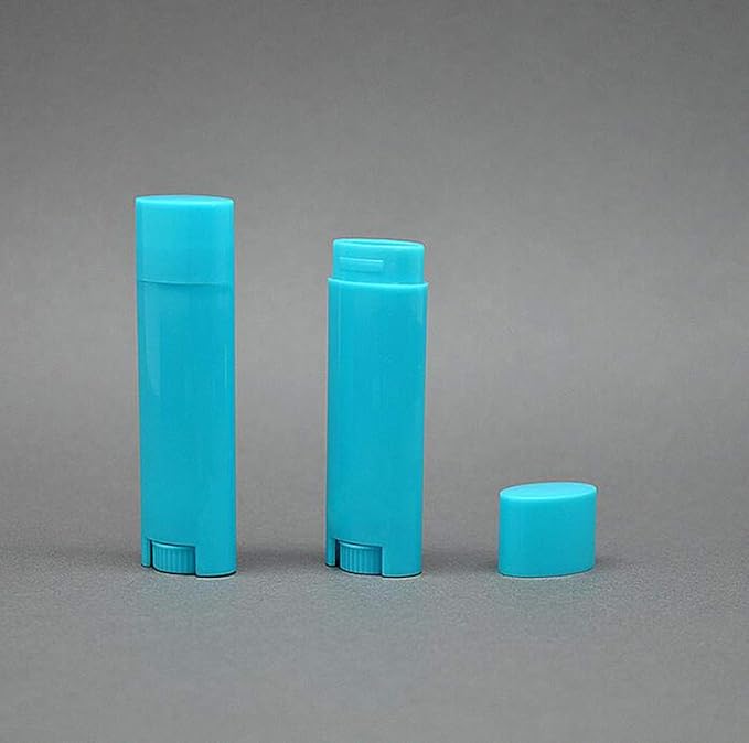 5ml 50Pcs Empty Oval Deodorant Lip balm Tubes Containers Twist-up Refillable Containers for Lipstick,Chapstick,Homemade Lip balm,DIY Deodorants(Sky Blue)