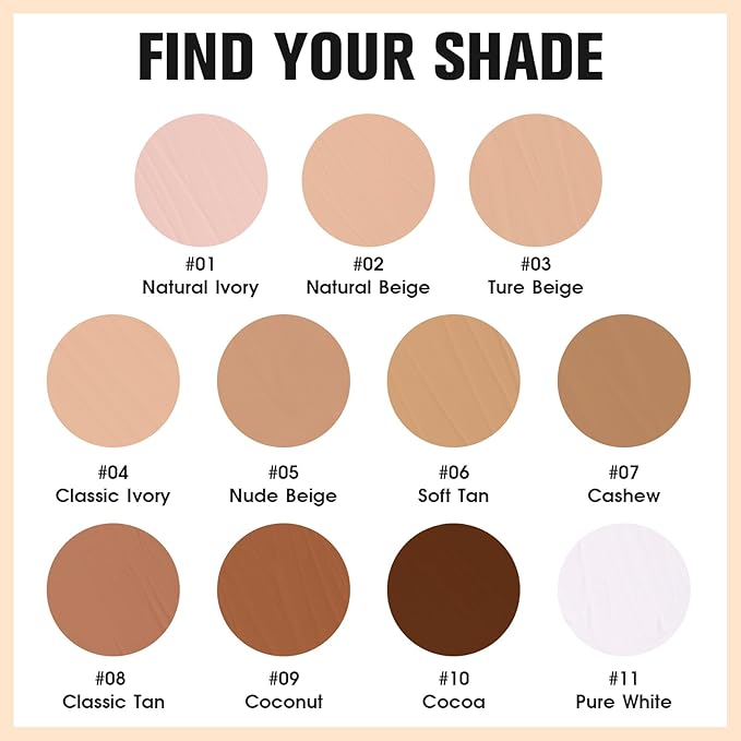 UCANBE Matte Liquid Foundation with Brush, Skincare Serum Foundation Face Makeup with Hyaluronic Acid, Medium to Full Coverage Waterproof Oil Control Longwear, for Mature Skin, Nude Beige, 1 fl. oz.