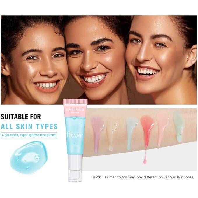 AKARY Gel-Based & Hydrating Face Primer For Smoothing Skin & Gripping Makeup with Vitamin C, Vitamin E, Retinol, Long-Wear Foundation Face Primer for Oil Control, Even Fine Lines, 0.81 Fl Oz, 04 Grape