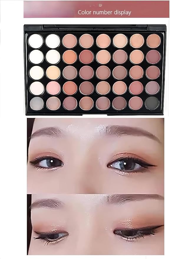 40 color Highly Pigmented Eye Makeup Palette, Matte Shimmer Metallic Eyeshadow Pallet Long Lasting Blendable Natural Colors Make Up Eye Shadows Cosmetics Gift Kit (E01)