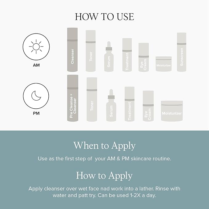 DRMTLGY Essential Facial Cleanser - Gentle Face Cleanser and Face Wash for Women and Men with Anti-Aging Peptides & Hyaluronic Acid. 6.9 fl oz, 2 Pack