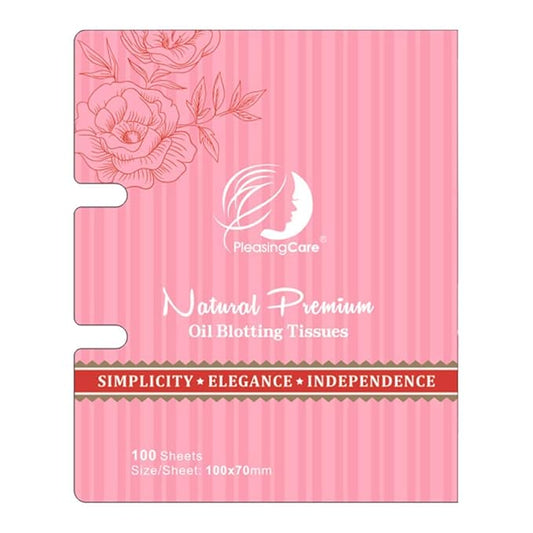 Oil Blotting Paper Sheets, 100 Counts, Natural Rose Facial Oil Absorbing Face Blotting Sheets - Take Only 1 Piece Each Time Design - No Waste and Easy to Carry in Pocket (Rosy - 1 Pack)