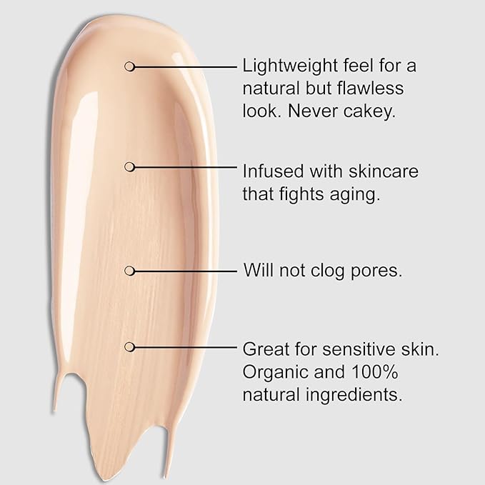Organic Aloe-Based LUX Liquid Foundation, Natural Vegan Gluten-Free Made in USA, Vanilla