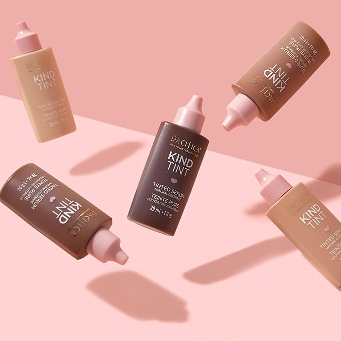 Pacifica Beauty Kind Tint Tinted Serum, Skincare, Vegan Collagen, Hyaluronic Acid, Vitamin C, Niacinamide, Caffeine, Hydrating, Lightweight Foundation, Natural Dewy Skin, Shade 06, 1 fl oz (1 Count)