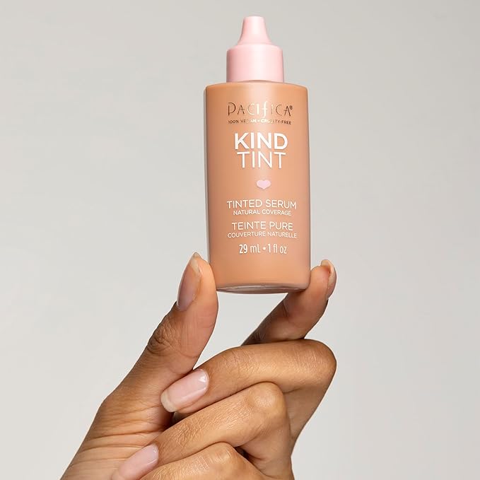 Pacifica Beauty Kind Tint Tinted Serum, Skincare, Vegan Collagen, Hyaluronic Acid, Vitamin C, Niacinamide, Caffeine, Hydrating, Lightweight Foundation, Natural Dewy Skin, Shade 17, 1 fl oz (1 Count)