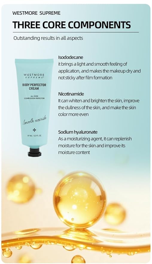 Body Perfector Cream,All-Over Complexion Perfector, Concealer Evens Skin Tone Sweat-Proof Non-fading Makeup, Long-Lasting CC Foundation, Waterproof Transfer-Resistant Skin Tint (TAN)