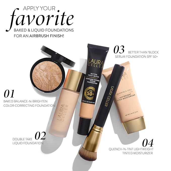 LAURA GELLER NEW YORK Full Coverage Foundation Blending Brush for All Face Makeup & Foundation