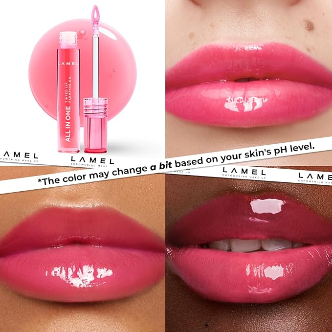 All-in-One Lip Oil - Lightweight, Tinted, Plumping, Hydrating Lip Gloss - Lip Balm for Day & Night Use, Long-Lasting Lip Stain, Lip Glow Oil, No-Sticky Gloss, Lip Plumper Tint - Peachy №401