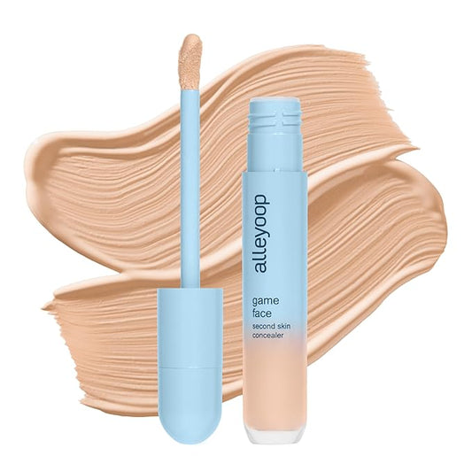 Alleyoop Game Face Concealer Makeup, Lightweight to Medium Buildable Coverage Under Eye Concealer, For Blemishes, Crease-proof and Hydrating with Aloe Stem Cell, Smooth Second Skin Finish - All-Star