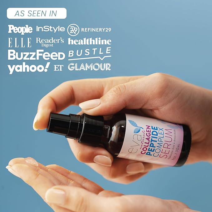 Collagen Peptide Serum for Face – Anti Aging Facial Treatment with Peptides & Hyaluronic Acid – Gentle Formula for Sensitive Skin, Microneedling Pen, Derma Roller, Skin Firming & Hydrating (1 Oz)