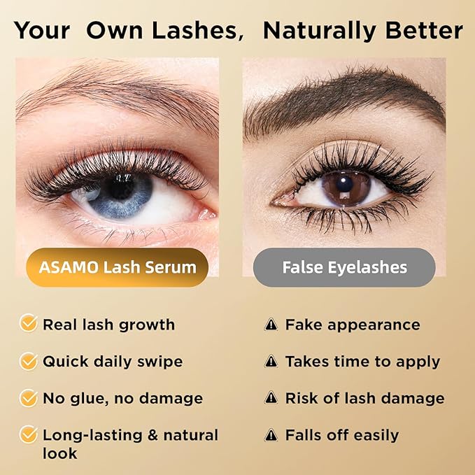 Eyelash & Eyebrow Growth Serum – 15 Plant Extracts for Longer, Denser & Fuller Lashes & Brows, Boosts Natural Hair Development,eyelash serum,Hypoallergenic Oil-Free,lash growth serum (PURE GOLD)