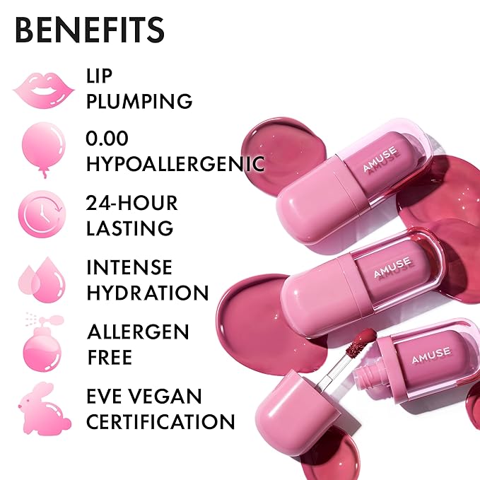 Amuse SEOUL BEBE TINT - 02 PAPAYA CORAL | 24-hour Long-lasting Lip Stain, Plumping, Hydrating, Moisturizing, No Peel Off, Lip Care, Treatment, Non Sticky, Korean Lip Tint for Dry Lips