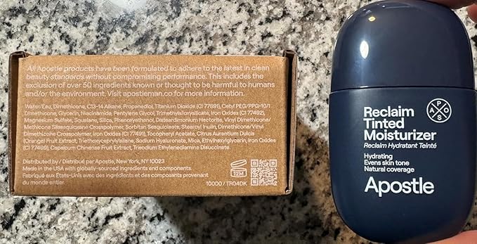 APOSTLE Reclaim Tinted Moisturizer for Men (2 Morant Bay) - Niacinamide, Vitamin E, Squalane, Hyaluronic Acid, Tinted Face Moisturizer For Men. Hydrates, Evens Skin Tone, Reduces Fine Lines, 1 Fl. Oz.