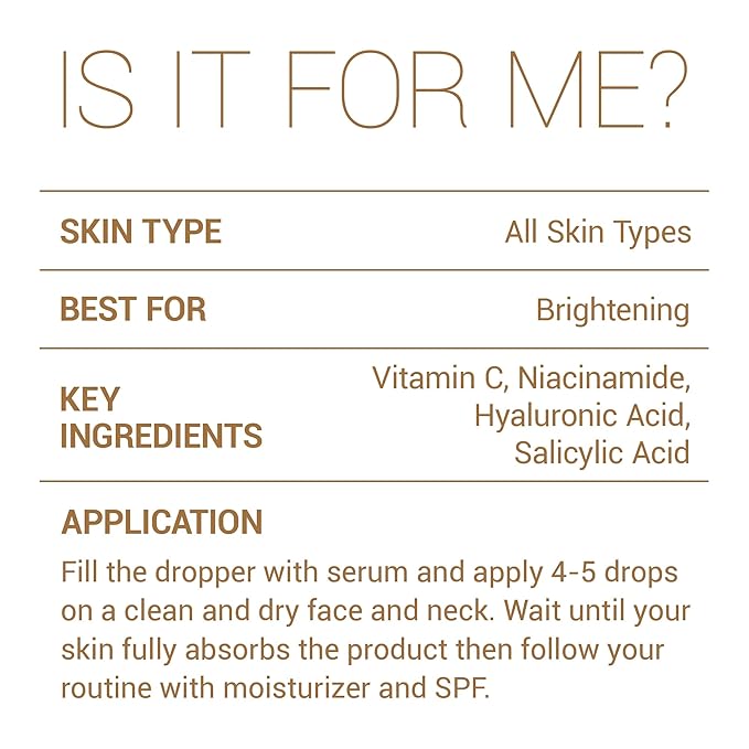 Niacinamide with Salicylic Acid Serum for Face, Hydrating Dark Spot Facial Serum & Plumb Skin, Daily Skincare Essential, 1 fl. oz, Made in Europe