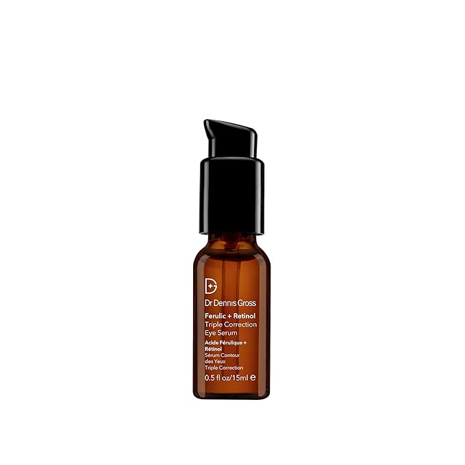 Dr. Dennis Gross Ferulic + Retinol Triple Correction Eye Serum: for Wrinkles, Loss of Elasticity, and Rough Texture, 0.5 fl oz