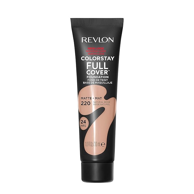 Revlon Liquid Foundation, ColorStay Face Makeup for Normal and Dry Skin, Longwear Full Coverage with Matte Finish, Oil Free, Natural Beige, 1.0 Fl Oz