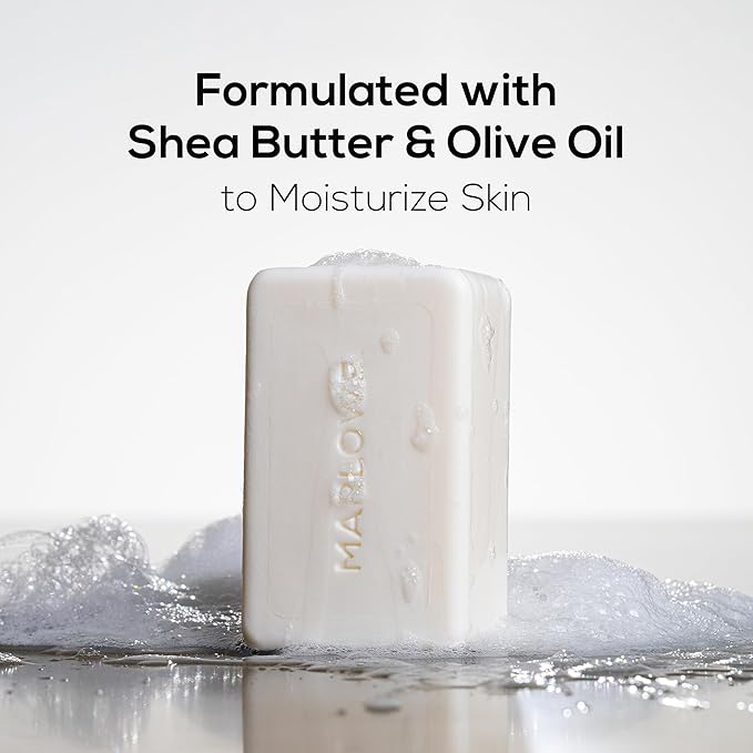 MARLOWE. No. 105 Bar Soap for Men 7 oz (6 Bars) Moisturizing Body Soap, Nourishing & Refreshing with Natural Extracts, Shea Butter, Olive Oil & Green Tea Extracts, Original Sage & Fir Scent