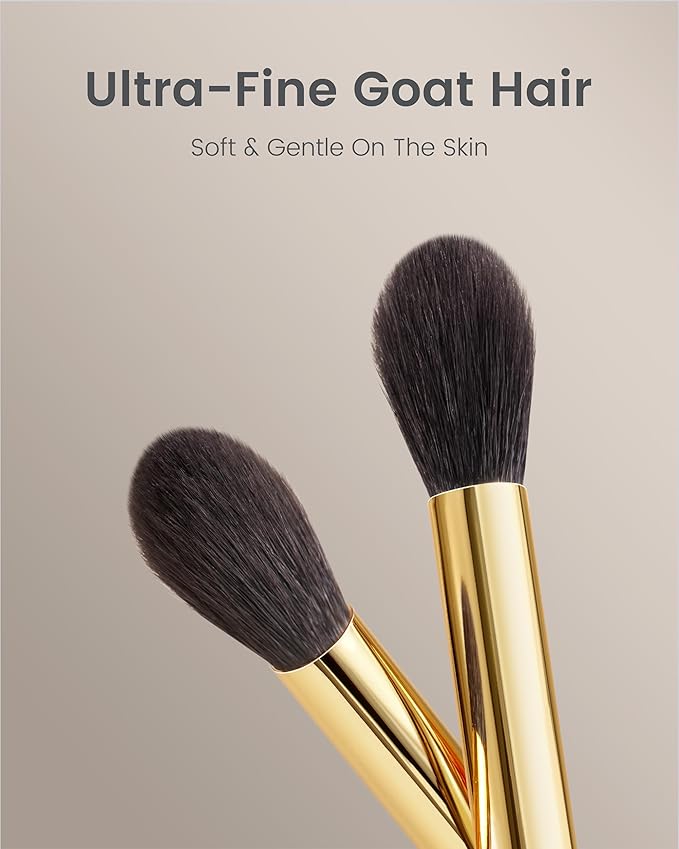 Desert Oak Series Eyeshadow Blending Brush - Dome Goat Hair Bristles for Seamless Crease Work, Premium Bubinga Handle with Gold Brass Ferrule (CM 169)