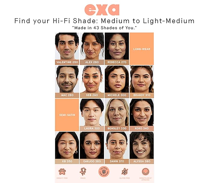 Exa Beauty - Natural High Fidelity Foundation | Clean, Vegan, Cruelty-Free Makeup (Allie 390)