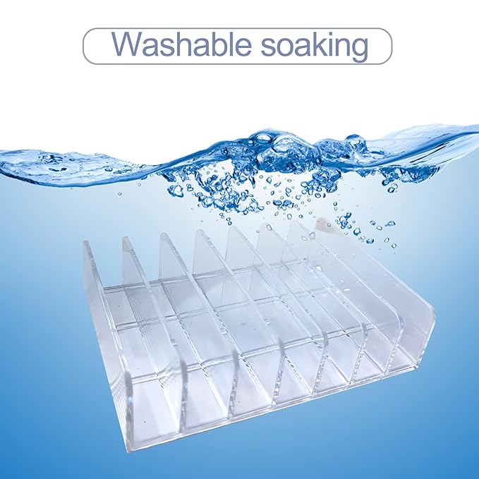 Acrylic Clear Eyeshadow Palette Organizer 7 Sectons Makeup Palette Organizer for Bathroom Countertops,Vanities