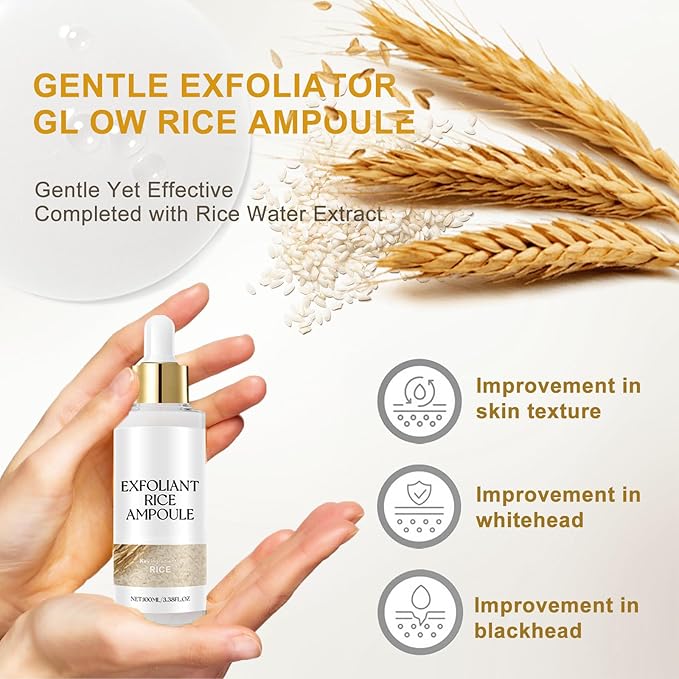 Peel Shot White Rice Peeling Ampoule - Soft Exfoliating Face and Body Scrub - Rice Exfoliator for Face Dead Skin Remover for Body - Deep Pore Cleanser Facial Scrub Exfoliator for All Skin Types