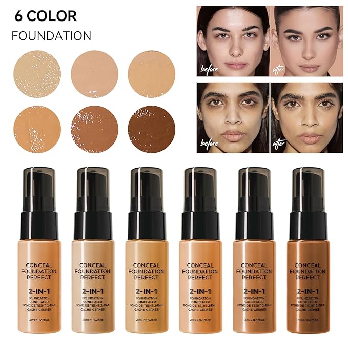 Flawless Liquid Coverage Foundation Long-Lasting Makeup Base Moisturizing Non-greasy Poreless Liquid Concealer Foundation For All Skin, Easy To Push Away, Matte Finish, Balanced Skin Color(01#)