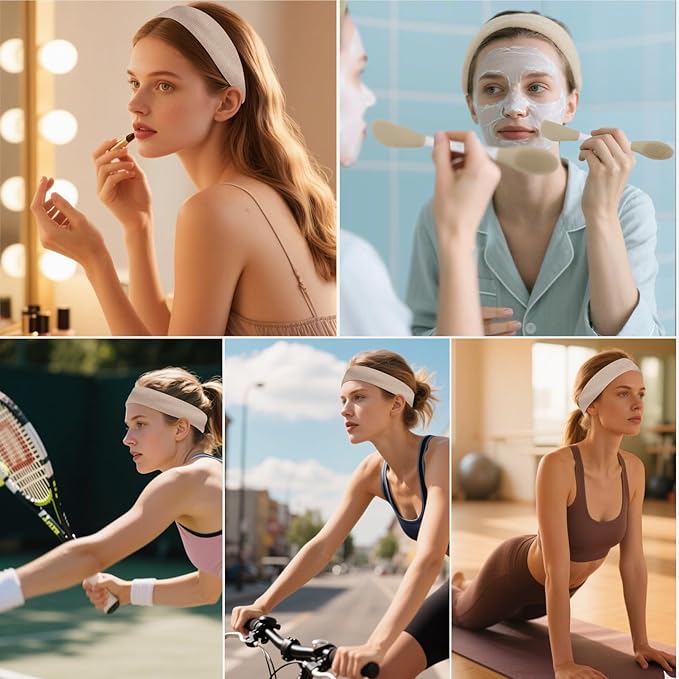 Real Perfection Gua Sha Facial Tools Face Roller for Wrinkles Jade Roller and Gua Sha Set, Scrubber Pore Brush Headband Skin Care Tools for Travel Skincare Routine Massaging Reducing Puffiness - White