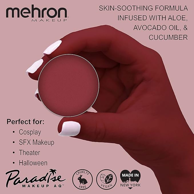Mehron Makeup Paradise Makeup AQ Refill Size | Stage & Screen, Face & Body Painting, Beauty, Cosplay, and Halloween | Water Activated Face Paint, Body Paint, Cosplay Makeup .25 oz (7 ml) (Porto)