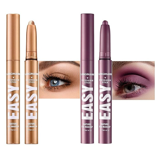 Jolilab Eyeshadow Stick, 2 Colors Matte Professional Bright-Colored Contouring and Highlight Stick, Cream Waterproof Long Lasting High Pigmented Eye Shadow.