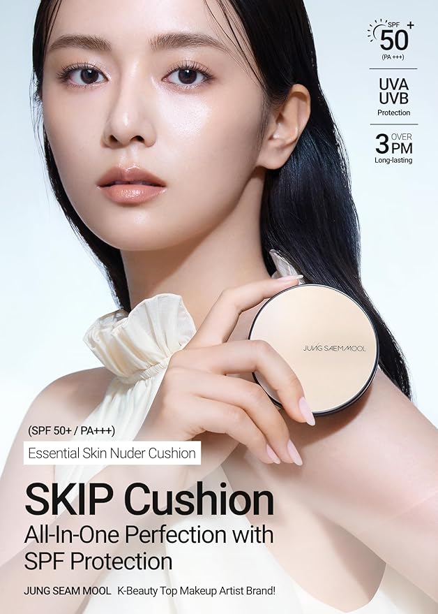 [JUNGSAEMMOOL OFFICIAL] Essential Skin Nuder Cushion (06 Pink Light) | Refill Included | Natural Finish | SPF50 Broad Spectrum | Makeup Artist Brand