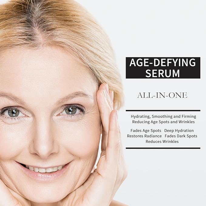 Vitamin C Retinol Serum for Face, Brightening & Anti-Aging with Hyaluronic Acid, Vitamin E, Peptides, Collagen - Hydrates, Firms, Lifts, Smooths, Targets Age Spots, Wrinkles, 1.7 Fl Oz