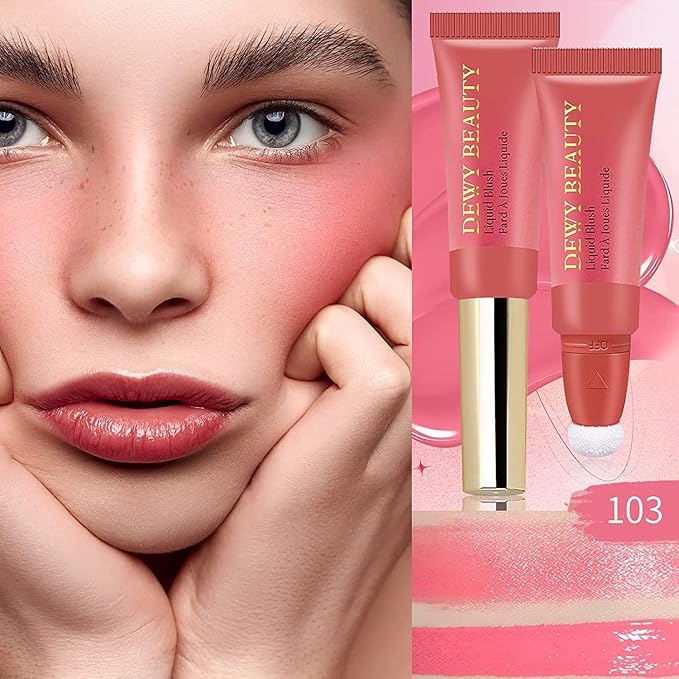 3 Color Liquid Blush,Soft Cream Lightweight Beauty Blush.(101# Ravishing -Nude Pink+102# Serenade-Sweet Peach+103# Rosa-Cool Pink)