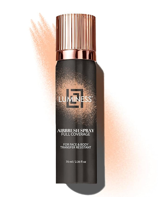 LUMINESS Spray Airbrush Foundation Makeup, Fair Shade 020 - Lightweight, Full Coverage Foundation for Face, Neck, & Body - Concealer for Seamless Blending, Natural-Looking Finish, 2.36 fl oz