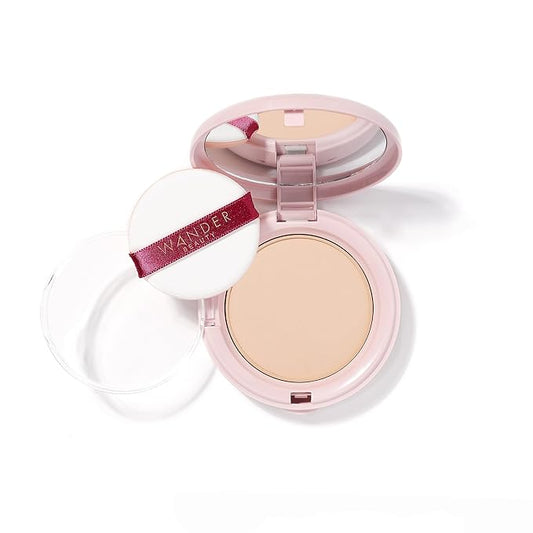 Wander Beauty Wanderlust Powder Foundation - Fair - Blurs and Evens Skin Tone - Perfects and Hydrates With Hyaluronic Acid, Aloe, Honeysuckle, & Vitamin E - Lightweight, Buildable Coverage - 0.31 oz