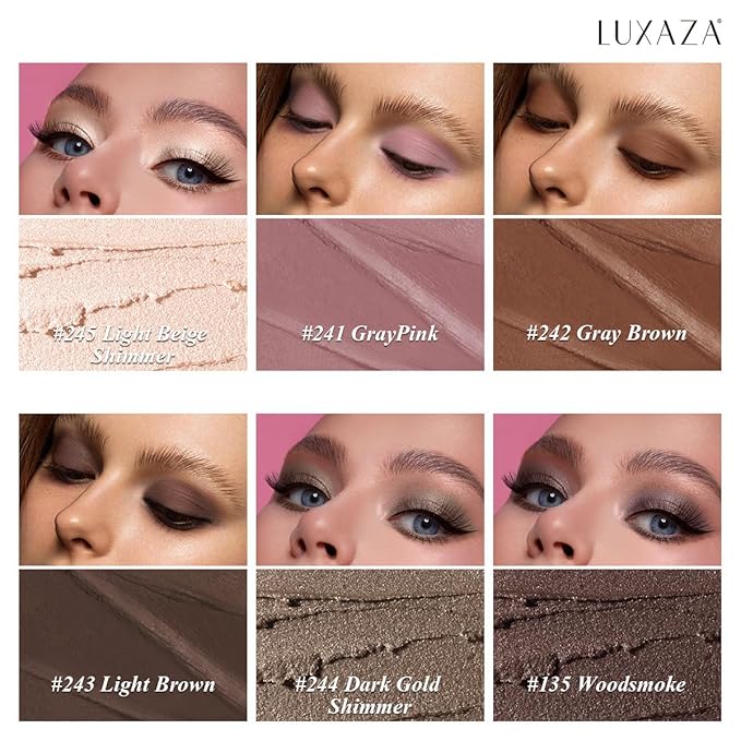 Neutral Eyeshadow Stick Makeup 6PCS Set, Dark Grey Shimmer Matte Cream Eye Shadow for Smoky Eye Brightener Pencil Crayon - A3 Smoky Rose Taupe