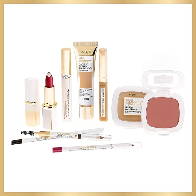 L'Oreal Paris Age Perfect Creamy Powder Foundation Compact, 345 Hazelnut, 0.31 Ounce