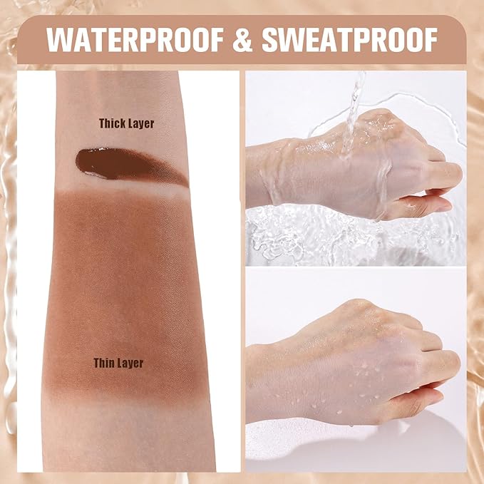 UCANBE Matte Liquid Foundation with Brush, Skincare Serum Foundation Face Makeup with Hyaluronic Acid, Medium to Full Coverage Waterproof Oil Control Longwear, for Mature Skin, Cocoa, 1 fl. oz.