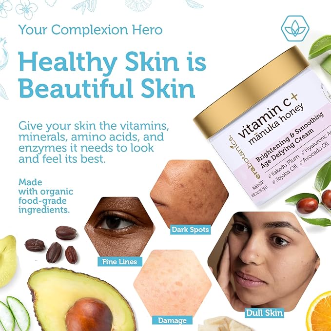 Advanced Vitamin C Face Cream - Brightening & Nourishing with Jojoba Oil, Kakadu Plum for Fine Lines, Wrinkles