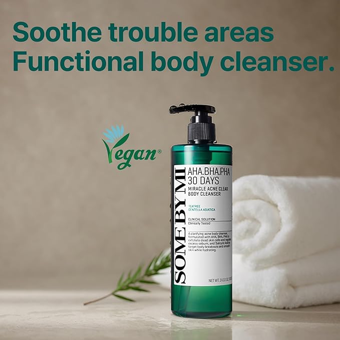 SOME BY MI AHA BHA PHA 30 Days Miracle Acne Clear Body Cleanser - Pack of 2 - Daily Exfoliating Tea Tree Acne Body Wash with Salicylic Acid - Deep Cleanses Sebum and Impurities - Korean Skin Care
