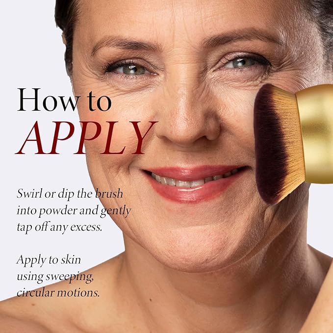 Airbrush Kabuki Brush for All Face Makeup & Foundation for Liquid, Cream and Powder Face Makeup, Large Brush for Effortless Natural Beautiful Look, With Wide-headed Bristles - Gold