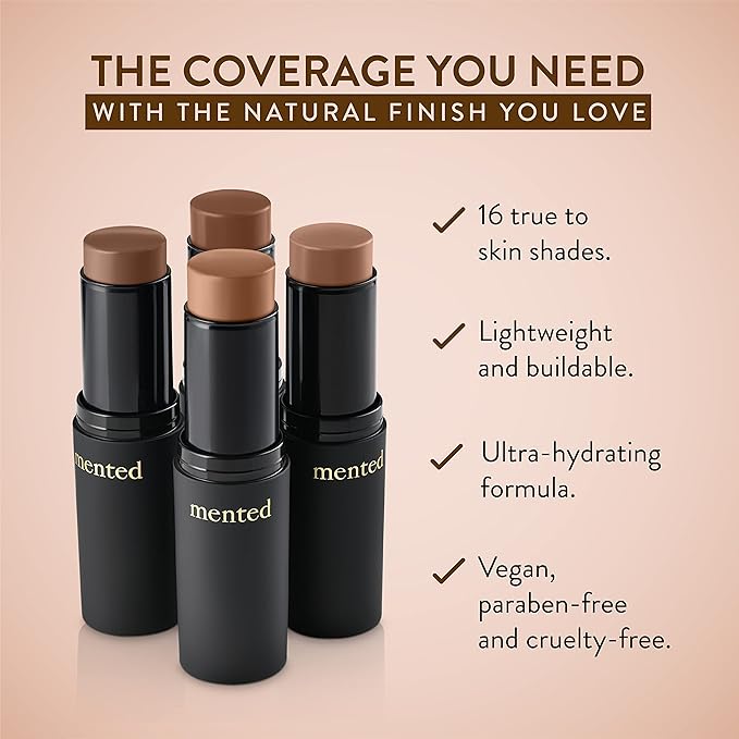 Mented Cosmetics Foundation Stick, Contour Stick, Or Concealer Stick for Medium Skin, Foundation for Black Women Makeup Stick, Dark Contour Stick, Stick Foundation Makeup Vegan and Cruelty Free, T20