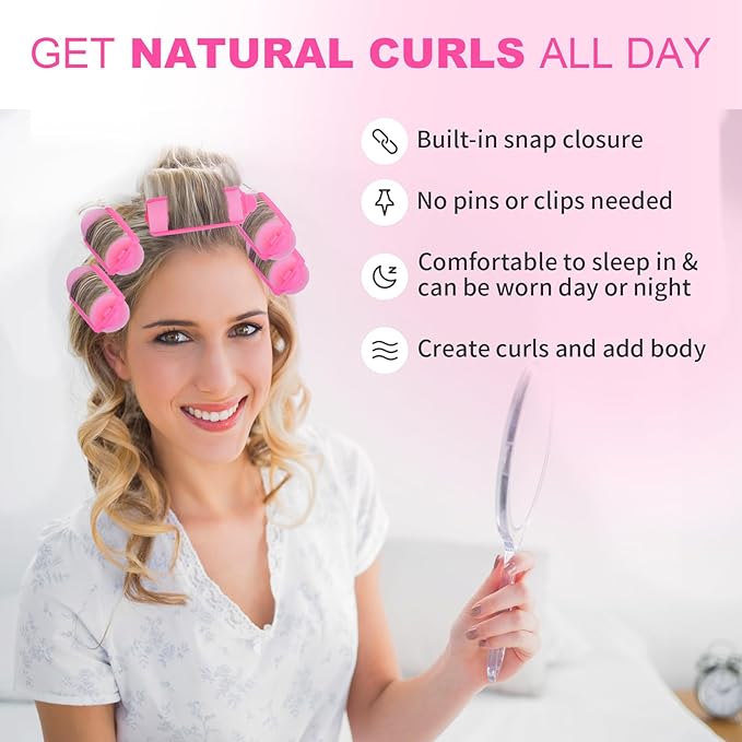 60 Pieces Foam Sponge Hair Rollers - Hair Styling Curlers for Hair Curls (2.8x0.79inch, Pink)