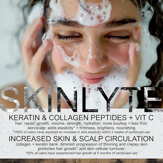 Natural Hair & Whole Body Bar Soap -Hair & Skin Treatment- Keratin & Collagen Peptides | Hair: Promotes Growth, Repair, Strength, Volume | Skin: Anti-Aging, Firm, Elasticity w/Organic Sulfur