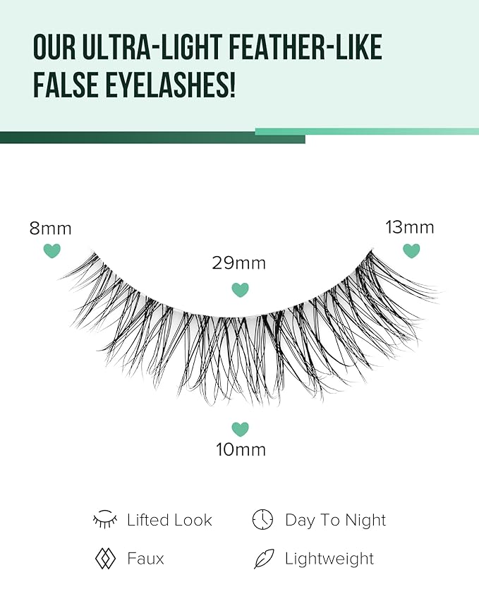 Natural Cat Eye Lashes Natural Eyelashes Wispy Mink Lashes Short Fake Lashes Clear Band Eye Lashes Pack 7 Pairs Small Demi Wispies Eyelashes