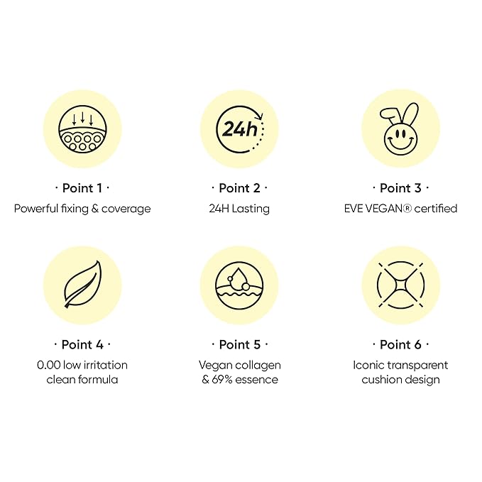 Meta Fixing Cushion Foundation 1.5 NATURAL | Clear Beige Pink | Matte, glow, long-lasting, double coverage, clean beauty, lightweight, natural look, foundation for sensitive skin, hydrating cushion