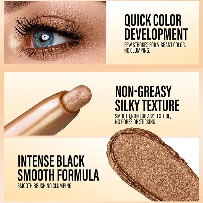 Jolilab Eyeshadow Stick Set, 2 PCS Matte Professional Bright-Colored Contouring and Highlight Eyeshadow Stick, Cream Waterproof Long Lasting High Pigmented Eye Shadow. (2, 01+22 2pcs)