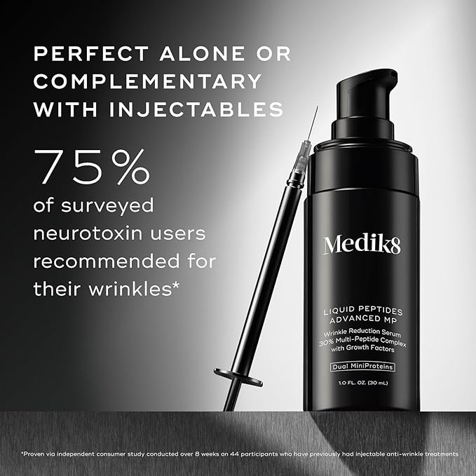 Medik8 Liquid Peptides Advanced MP - Peptide Serum - Face Serum for Wrinkle Reduction - Hydrating and Supports Collagen, Hyaluronic Acid - 1 oz