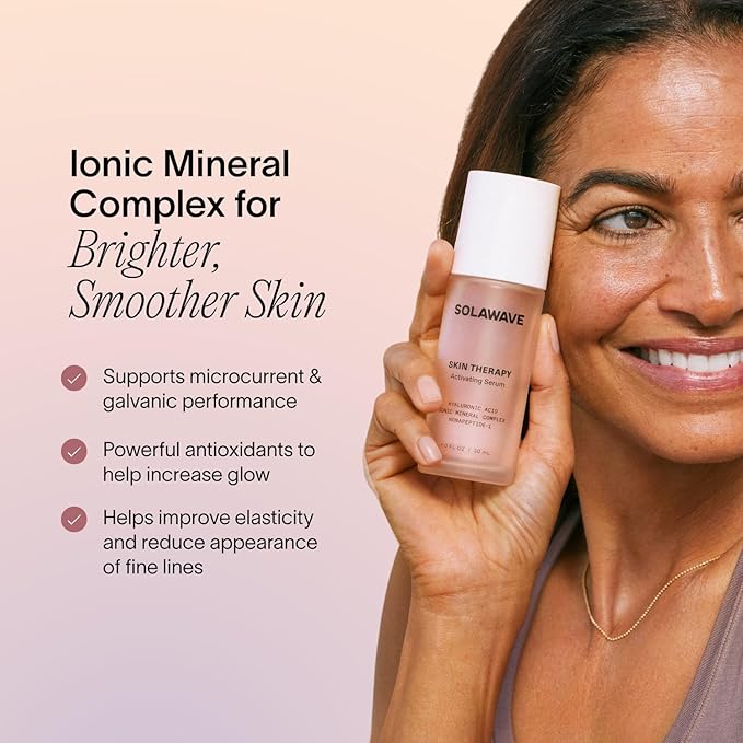 Solawave Wand Skin Therapy Activating Serum | Hyaluronic Acid and Peptides | Enhance Skincare Device Results | Hydrating Microcurrent Galvanic Current | Wrinkle Smoothing