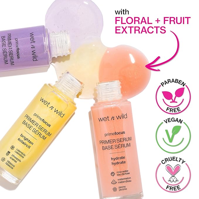 wet n wild Prime Focus Facial Serum Primer Makeup Extending, Hydrating Face Skin Care Product, Reduces Fine Lines And Wrinkles, For Repairing Dry Skin, Retinol Alternative